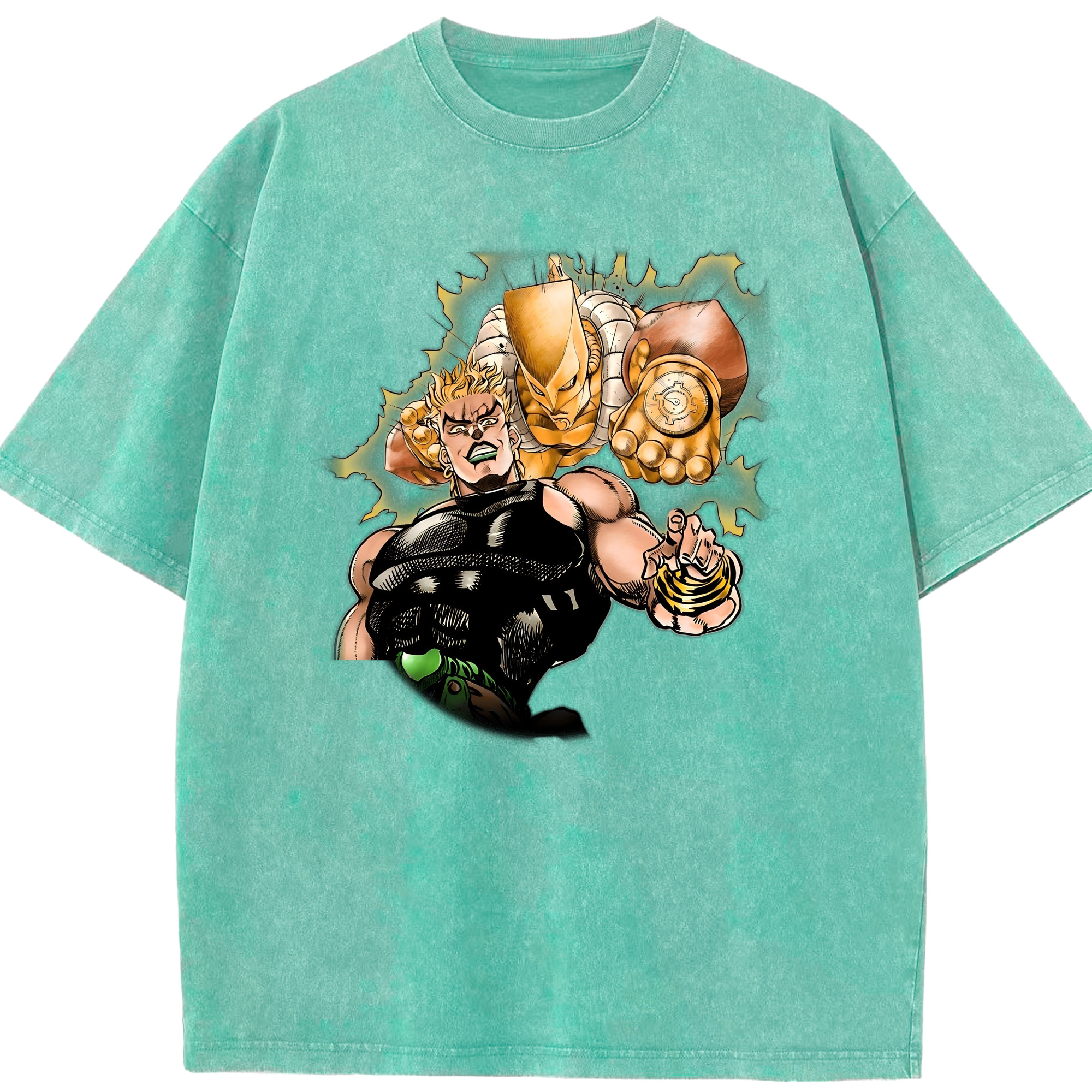 （画像用） ジョジョの奇妙な冒険 ディオ?ブランドー JoJo's Bizarre Adventure Dio Brando 綿100% ヴィンテージ風 半袖Tシャツ（フロントプリント）